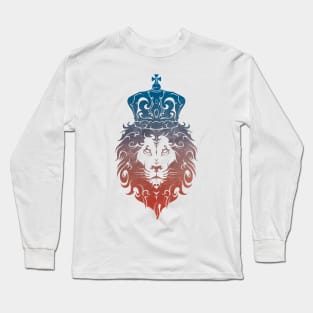 Tribal King Lion (BlueRed) Long Sleeve T-Shirt